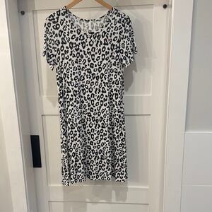 Black and White Leopard Print Dress